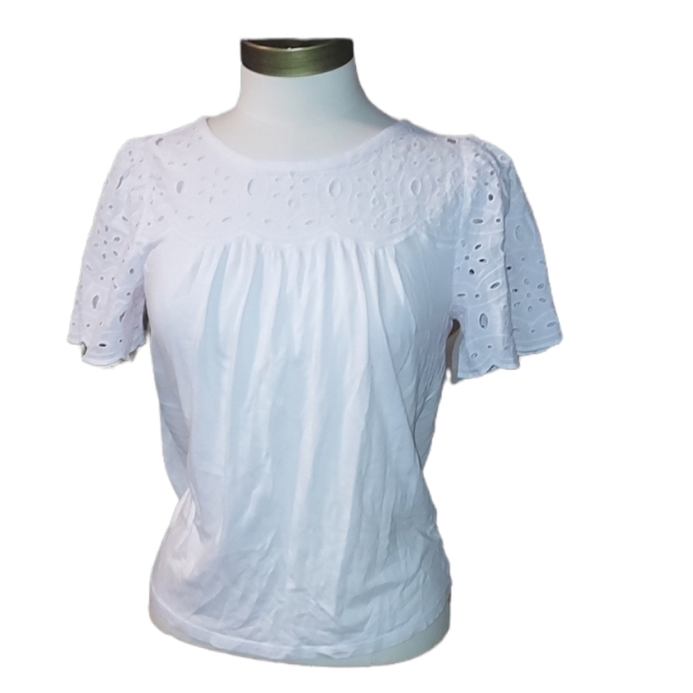 Loft Women T Shirt White In Good Condition Size : Sp